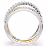 Hyperbola ring Mixed cuts, White, Mixed metal finish - Image 5