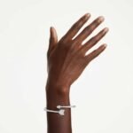 Idyllia bangle, Mixed cuts, Arrow, White, Rhodium plated - Image 2