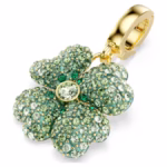 Idyllia charm Clover, Green, 18K gold finish - Image 2