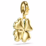 Idyllia charm Clover, Green, 18K gold finish - Image 4