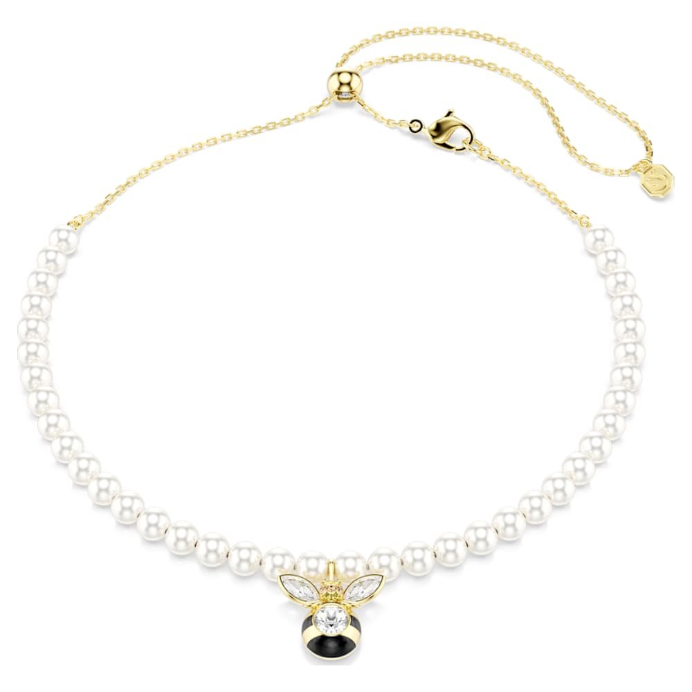 idyllia-choker-crystal-pearl-mixed-cuts-bee-white-18k-gold-finish-swarovski-5742677 Idyllia choker, Crystal pearl, Mixed cuts, Bee, White, 18K gold finish - Image 1