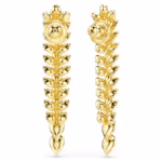 Idyllia drop earrings Mixed cuts, Long, White, 18K gold finish - Image 5