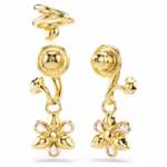 Idyllia earrings Set (3), Mixed cuts, Flower, Multicoloured, 18K gold finish - Image 4