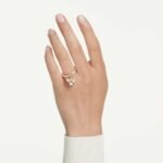 Idyllia motif ring, Mixed cuts, Bee, Multicoloured, 18K gold finish - Image 2