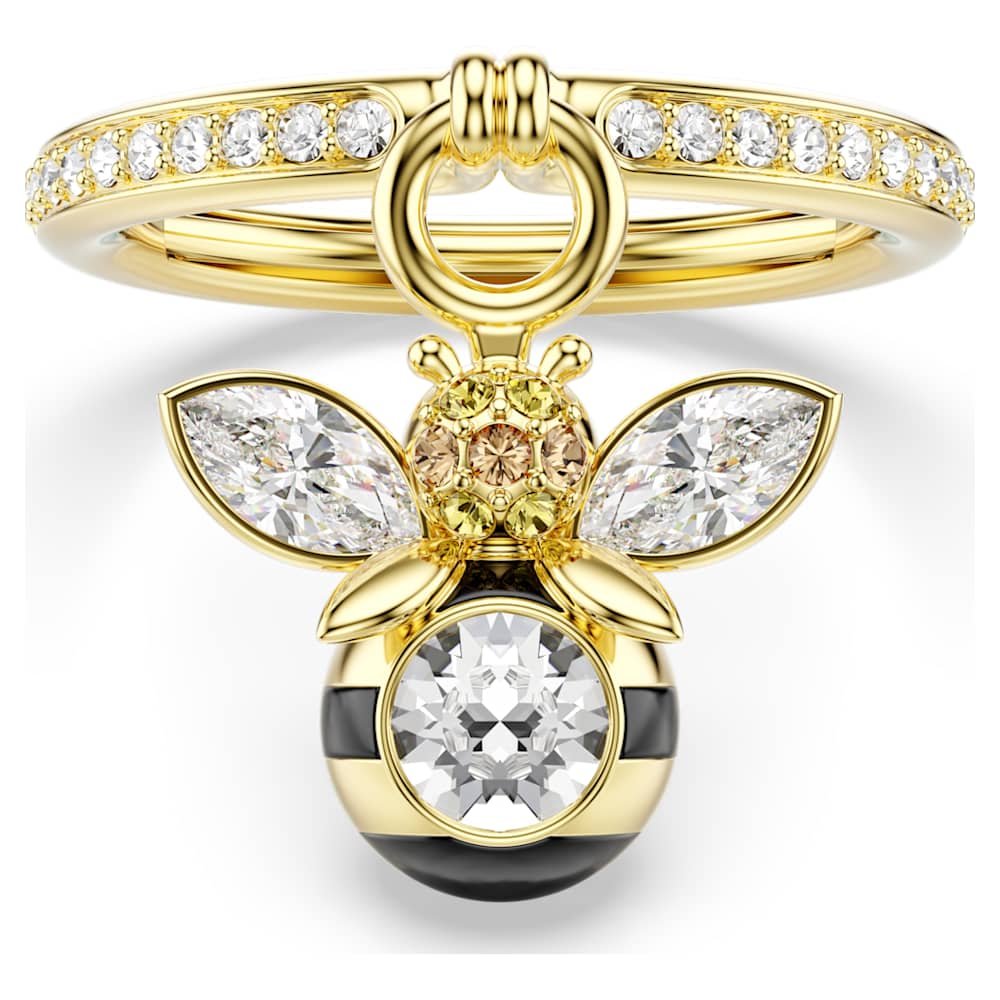 idyllia-motif-ring-mixed-cuts-bee-multicoloured-18k-gold-finish-swarovski-5748152 Idyllia motif ring, Mixed cuts, Bee, Multicoloured, 18K gold finish - Image 1