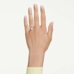 Idyllia motif ring, Mixed cuts, Heart, Pink, Mixed metal finish - Image 2