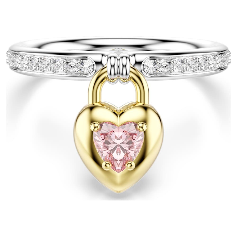 idyllia-motif-ring-mixed-cuts-heart-pink-mixed-metal-finish-swarovski-5737268 Idyllia motif ring, Mixed cuts, Heart, Pink, Mixed metal finish - Image 1