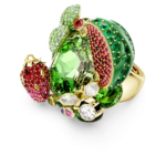 Idyllia motif ring, Multicoloured, 18K gold finish