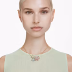 Idyllia pendant Mixed cuts, Flower, Multicoloured, 18K gold finish - Image 7