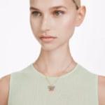Idyllia pendant Mixed cuts, Pavé, Butterfly, Multicoloured, 18K gold finish - Image 7