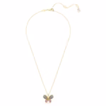 Idyllia pendant Mixed cuts, Pavé, Butterfly, Multicoloured, 18K gold finish - Image 3