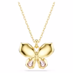 Idyllia pendant Mixed cuts, Pavé, Butterfly, Multicoloured, 18K gold finish - Image 5