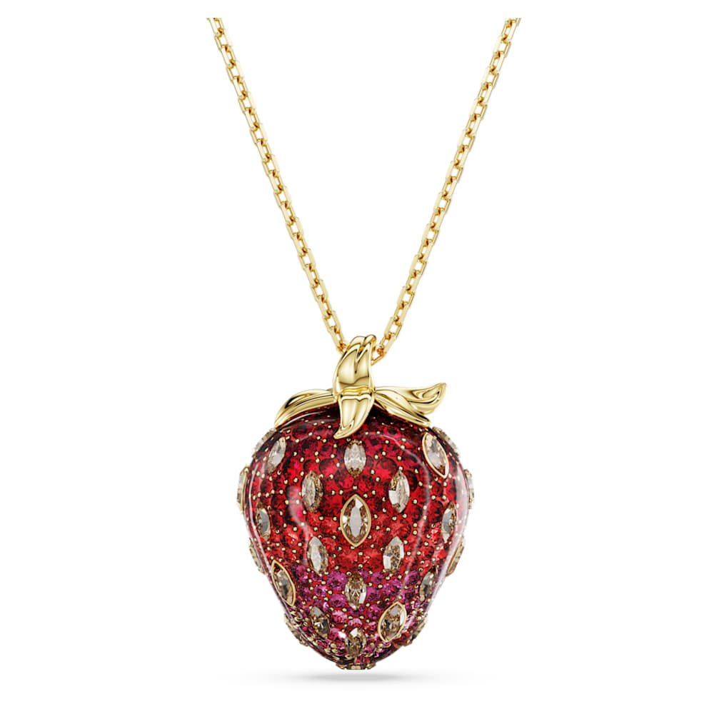 idyllia-pendant-mixed-cuts-strawberry-red-18k-gold-finish-swarovski-5742676 Idyllia pendant, Mixed cuts, Strawberry, Red, 18K gold finish - Image 1