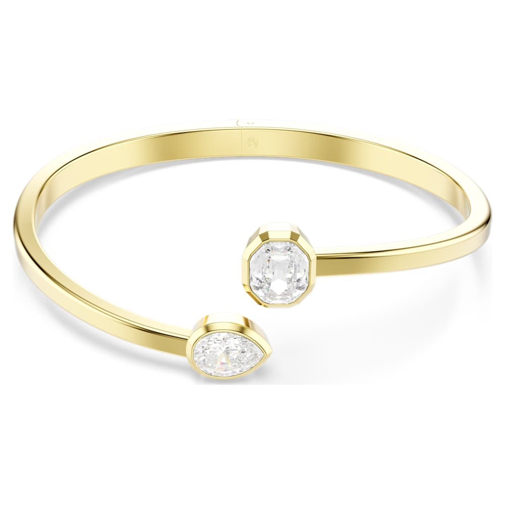 imber-bangle-mixed-cuts-white-18k-gold-finish-swarovski-5714314 Imber bangle, Mixed cuts, White, 18K gold finish - Image 1