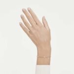 Imber bracelet, Crystal pearl, Round cut, White, 18K rose gold finish - Image 2