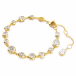 Imber bracelet Mixed cuts, White, 18K gold finish - Image 3