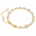 Imber bracelet Mixed cuts, White, 18K gold finish - Image 5