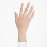 Imber bracelet, Mixed round cuts, White, 18K gold finish - Image 2