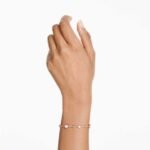 Imber bracelet, Round cut, White, 18K rose gold finish - Image 2