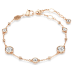 Imber bracelet, Round cut, White, 18K rose gold finish