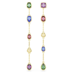 Imber drop earrings, Mixed cuts, Multicoloured, 18K gold finish