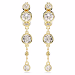 Imber drop earrings Round cut, White, 18K gold finish - Image 3