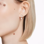 Imber earring jackets Asymmetrical design, Mixed cuts, White, 18K gold finish - Image 6