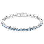 Imber Emily Tennis bracelet, Round cut, Blue, Rhodium plated