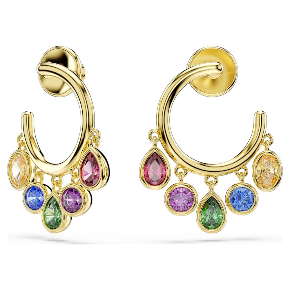 imber-hoop-earrings-mixed-cuts-multicoloured-18k-gold-finish-swarovski-5753263 Imber hoop earrings, Mixed cuts, Multicoloured, 18K gold finish - Image 1