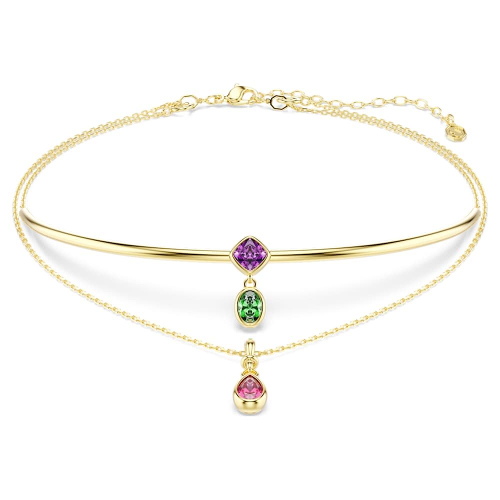 imber-layered-necklace-mixed-cuts-multicoloured-18k-gold-finish-swarovski-5753273 Imber layered necklace, Mixed cuts, Multicoloured, 18K gold finish - Image 1