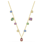 Imber necklace, Mixed cuts, Multicoloured, 18K gold finish