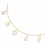 Imber necklace Mixed cuts, White, 18K gold finish - Image 3
