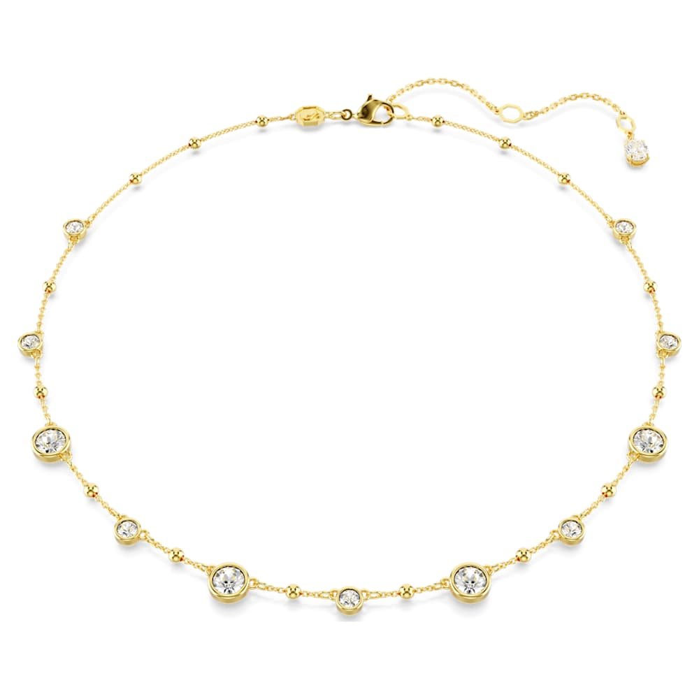 imber-necklace-round-cut-scattered-design-white-18k-gold-finish-swarovski-5680090 Imber necklace, Round cut, Scattered design, White, 18K gold finish - Image 1