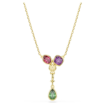 Imber Y pendant, Mixed cuts, Multicoloured, 18K gold finish