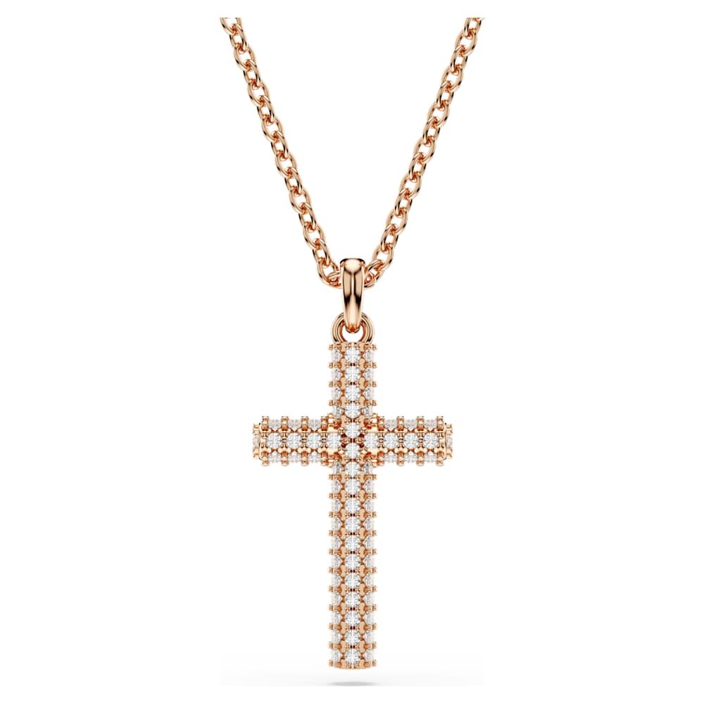insigne-pendant-cross-white-18k-rose-gold-finish-swarovski-5727986 Insigne pendant, Cross, White, 18K rose gold finish - Image 1