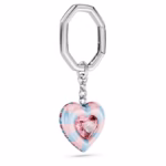 Key ring Heart cut, Heart, Multicolored, Rhodium plated - Image 2