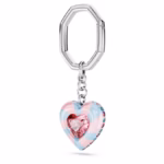 Key ring Heart cut, Heart, Multicolored, Rhodium plated