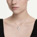 Lunar pendant, Oval cut, White, 18K gold finish - Image 2