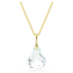 Lunar pendant, Oval cut, White, 18K gold finish