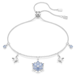 Magic bracelet, Snowflake, Blue, Rhodium plated