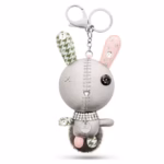 Mathilde bag charm Rabbit, Grey, Stainless steel