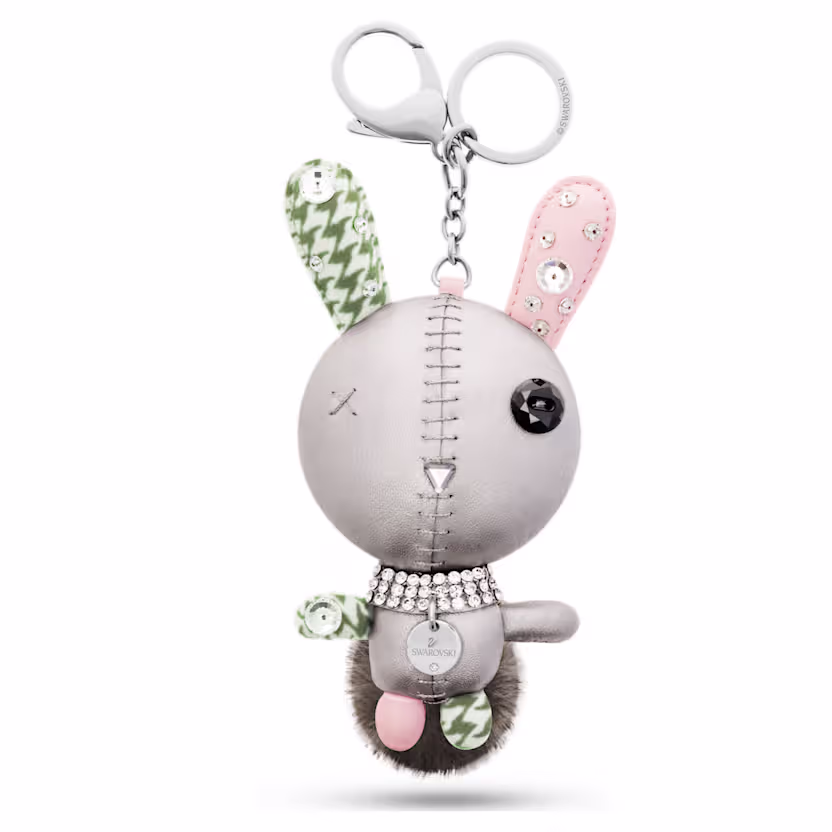 mathilde-bag-charm--rabbit--grey--stainless-steel-swarovski-5020921 Mathilde bag charm Rabbit, Grey, Stainless steel - Image 1