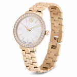 Matrix 3-link watch Swiss Made, Metal bracelet, Gold tone, Champagne gold-tone finish - Image 3