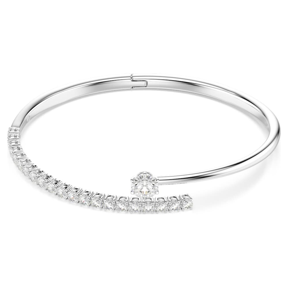 matrix-bangle-round-cut-white-rhodium-plated-swarovski-5753569 Matrix bangle, Round cut, White, Rhodium plated - Image 1