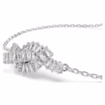 Matrix bracelet Baguette cut, Knot, White, Rhodium plated - Image 3