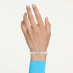 Matrix bracelet, Crystal pearl, White, Rhodium plated - Image 2