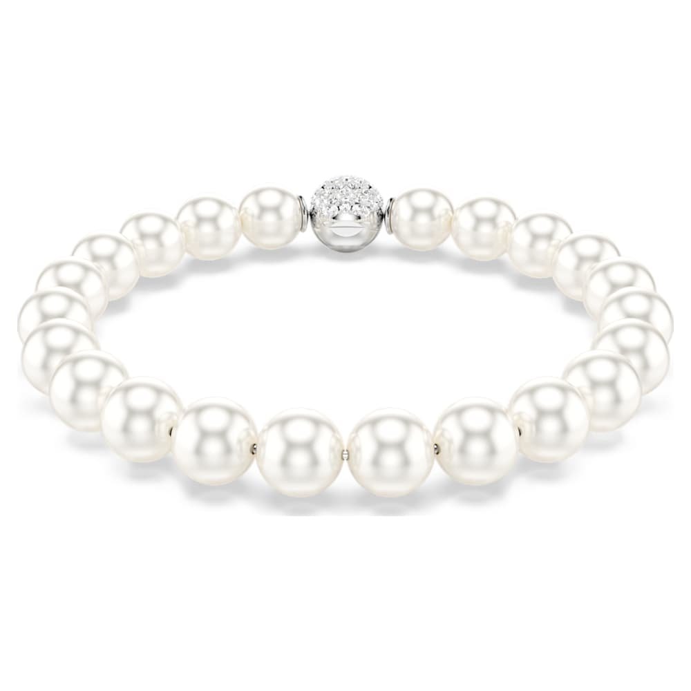 matrix-bracelet-crystal-pearl-white-rhodium-plated-swarovski-5747747 Matrix bracelet, Crystal pearl, White, Rhodium plated - Image 1