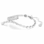 Matrix bracelet Mixed cuts, White, Rhodium plated - Image 3