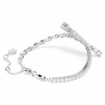 Matrix bracelet Mixed cuts, White, Rhodium plated - Image 5