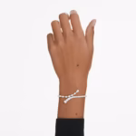 Matrix bracelet Mixed cuts, White, Rhodium plated - Image 6